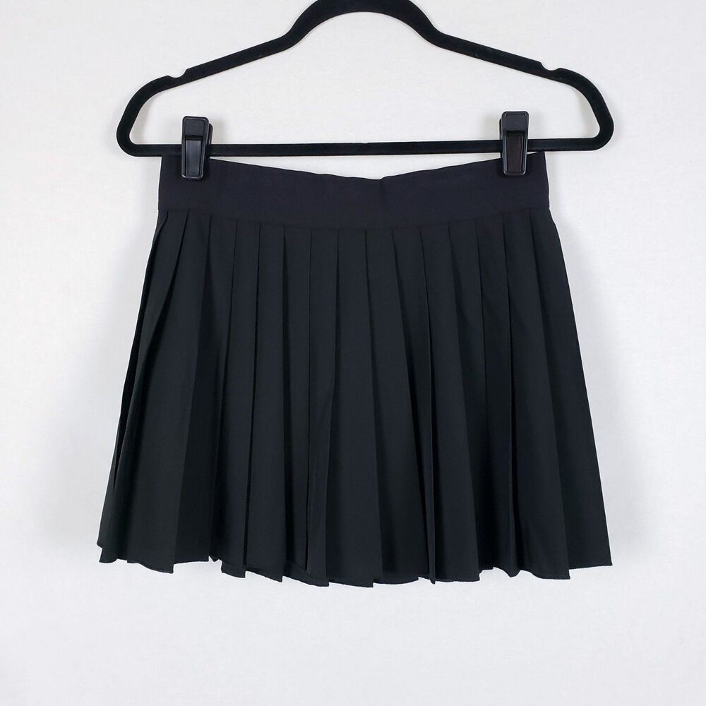 Black Pleated Mini Skirt Womens M Y2K Schoolgirl Tennis Goth Forever 21 Preppy